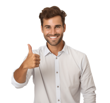 man-in-shirt-smiles-and-gives-thumbs-up resized